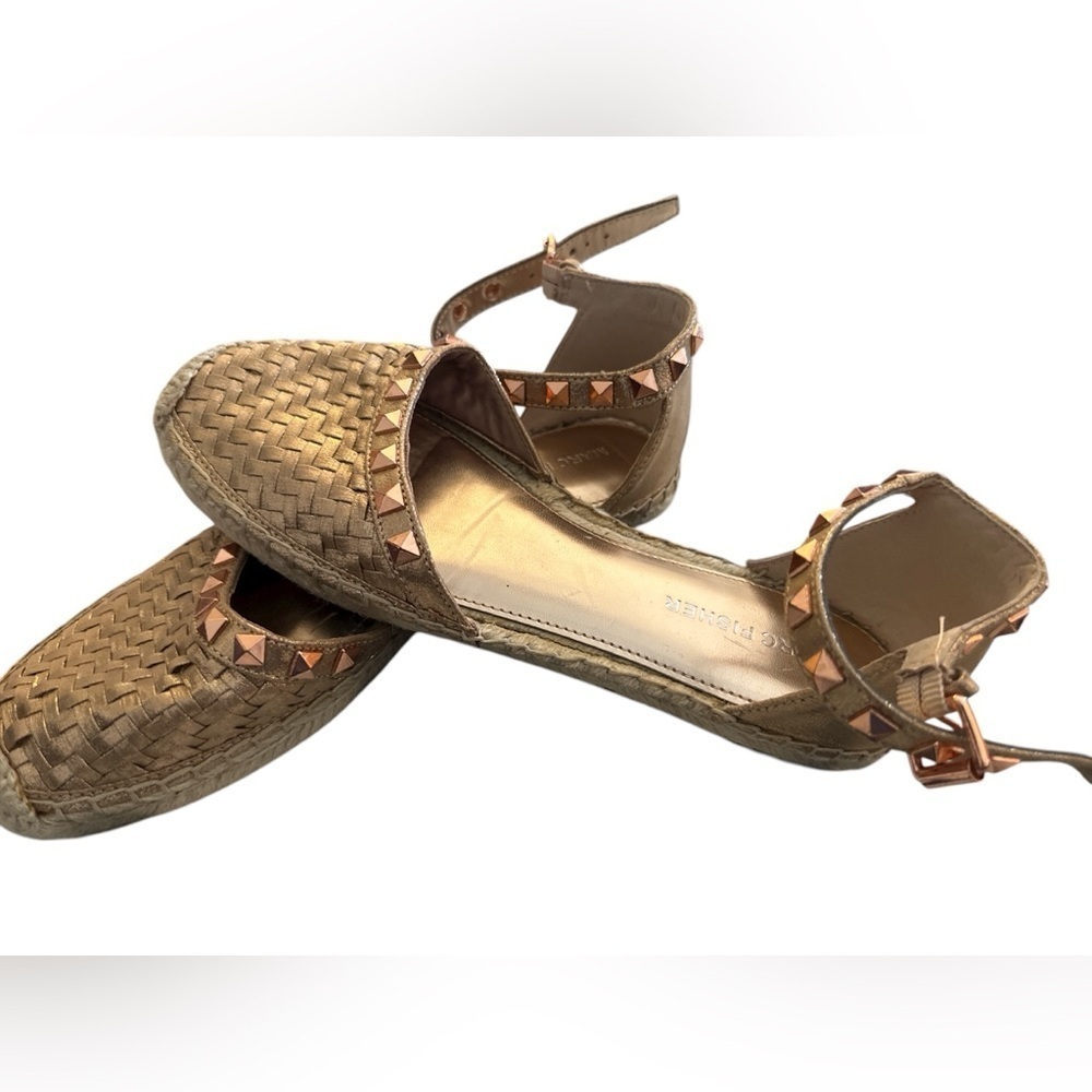 Marc Fisher Flats Size 7 Graze Espadrilles Studded Rose Gold